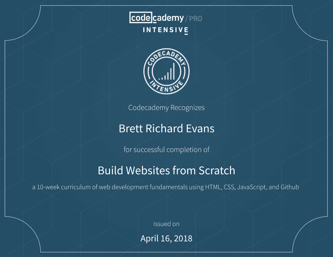 certification from codecademy